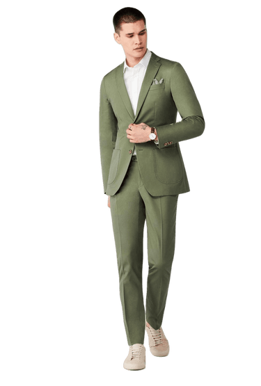 Hartley Cotton Stretch Olive Suit